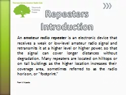 Repeaters Introduction