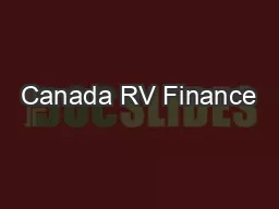 Canada RV Finance