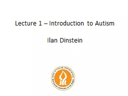 Lecture 1 – Introduction to Autism