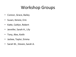 Workshop Groups
