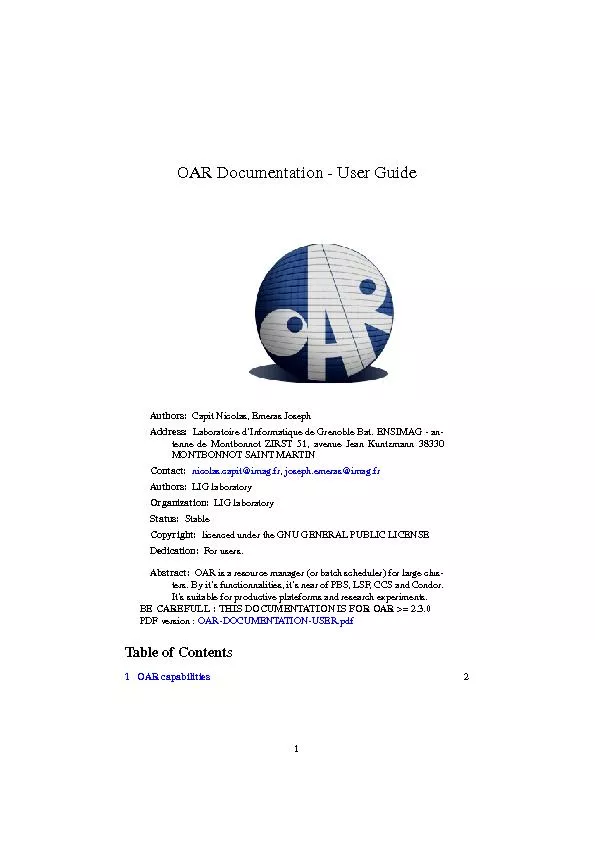 2Descriptionofthedifferentcommands32.1oarstat.........................