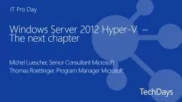 Windows Server 2012 Hyper-V  –     The next chapter