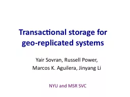 Transactional storage for