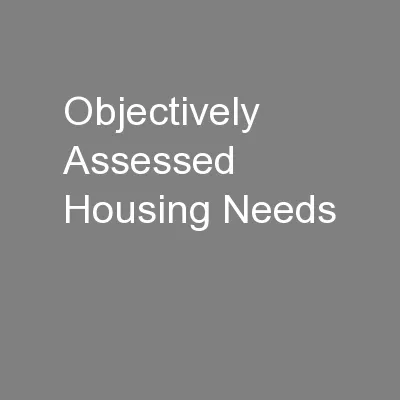 Objectively Assessed Housing Needs