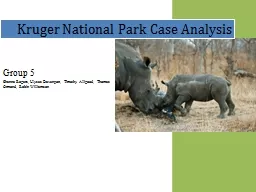 Kruger National Park Case Analysis