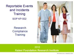 Reportable Events and Incidents Training