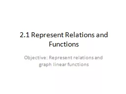 2.1 Represent Relations and Functions
