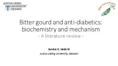 Bitter gourd and anti diabetics biochemistry and mechanism A literature review Sandra