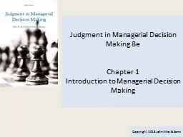 Judgment in Managerial Decision Making 8e