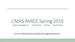CMAS PARCC Spring 2015