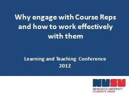 Why engage with Course Reps and how to work effectively wit