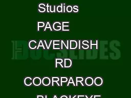 Black Eye Studios    PAGE       CAVENDISH RD COORPAROO   BLACKEYE