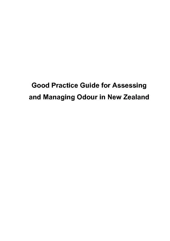 Good Practice Guide for Assessing and Managing Odour in New Zealand 
.