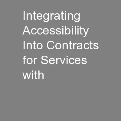 Integrating Accessibility Into Contracts for Services with