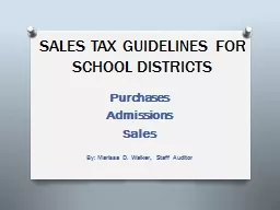 SALES TAX GUIDELINES FOR