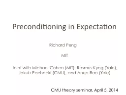 Preconditioning in Expectation