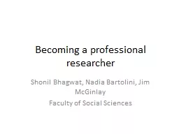 Becoming a professional researcher
