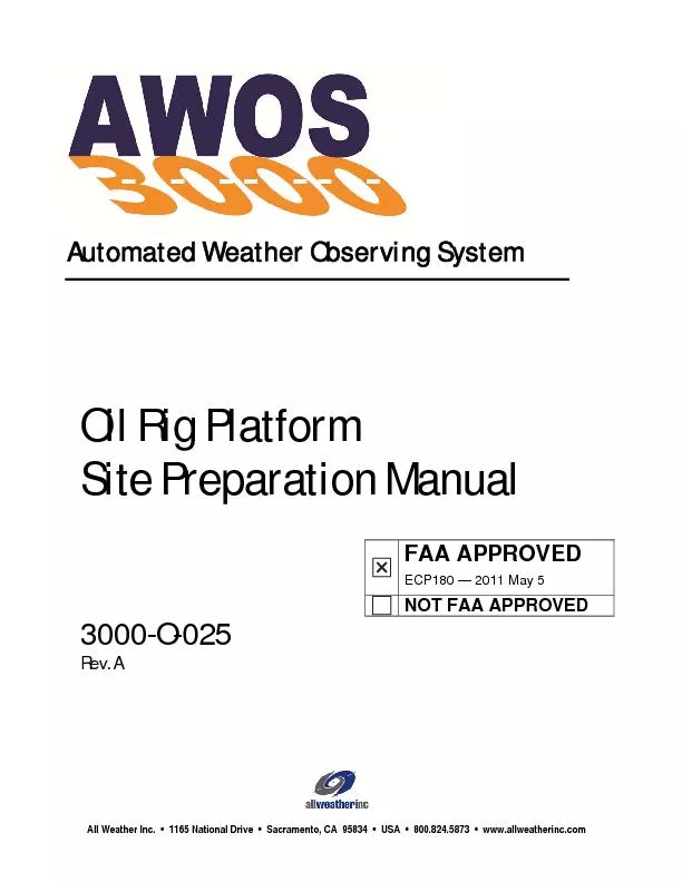 Oil Rig Platform  Site Preparation Manual 3000-O-025 Rev. A
