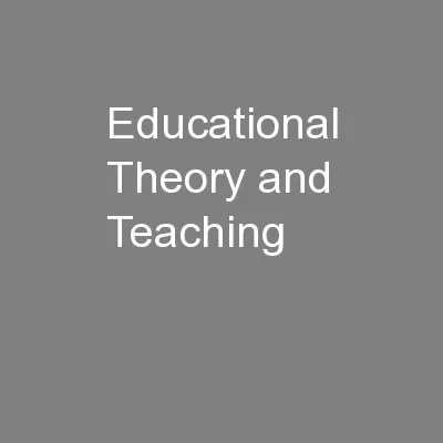 Educational Theory and Teaching