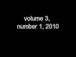 volume 3, number 1, 2010
