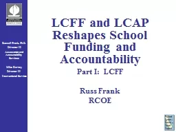 LCFF and LCAP Reshapes School Funding and Accountability