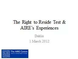 The Right to Reside Test & AIRE’s Experiences