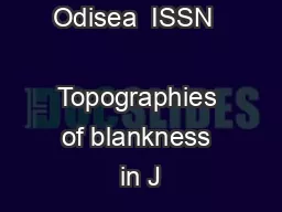 Odisea  ISSN    Topographies of blankness in J