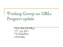 Working Group on MRLs