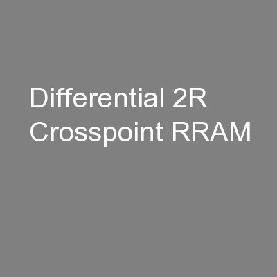Differential 2R Crosspoint RRAM