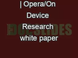 | Opera/On Device Research white paper