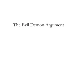 The Evil Demon Argument