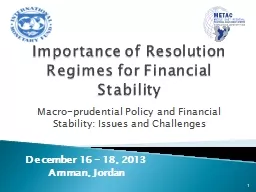 Importance of Resolution Regimes for Financial Stability