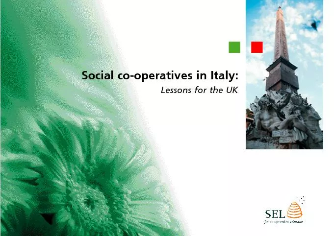 Social co-operatives in Italy: Lessons for the UK