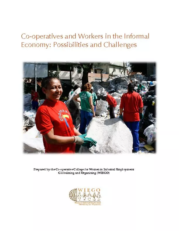 Co-operatives and Workers in the Informal