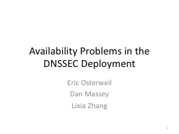 Availability Problems in the DNSSEC Deployment