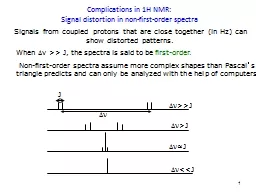 1 Signals from coupled protons that are close together (in