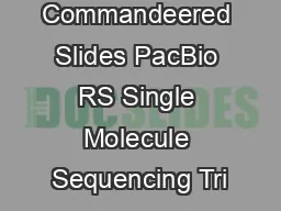 Blatantly Commandeered Slides PacBio RS Single Molecule Sequencing Tri