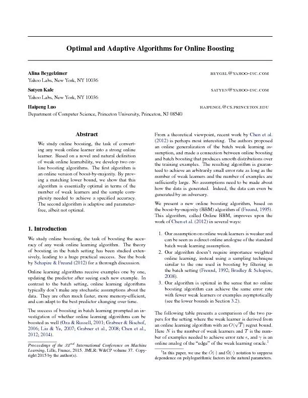 OptimalandAdaptiveAlgorithmsforOnlineBoosting