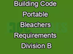 Ontario Building Code Portable Bleachers Requirements Division B
