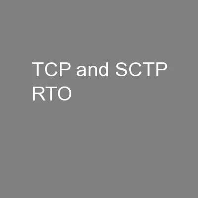 TCP and SCTP RTO
