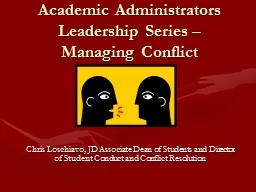 Academic Administrators Leadership Series – Managing Conf