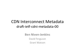 CDN Interconnect Metadata
