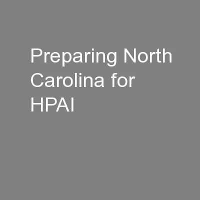 Preparing North Carolina for HPAI