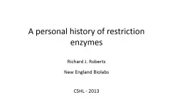A personal history of restriction enzymes