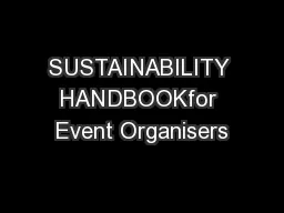SUSTAINABILITY HANDBOOKfor Event Organisers