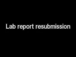 Lab report resubmission