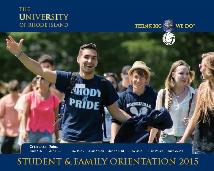 STUDENT & FAMILY ORIENTATION 2015June 11–12