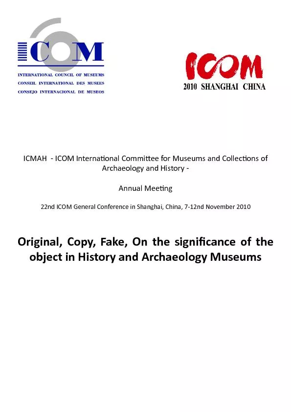 Original, Copy, Fake, On the signi�cance of the