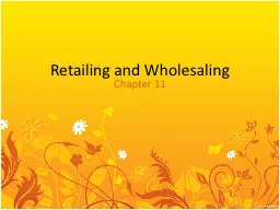 Retailing and Wholesaling