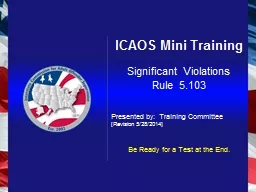 ICAOS Mini Training